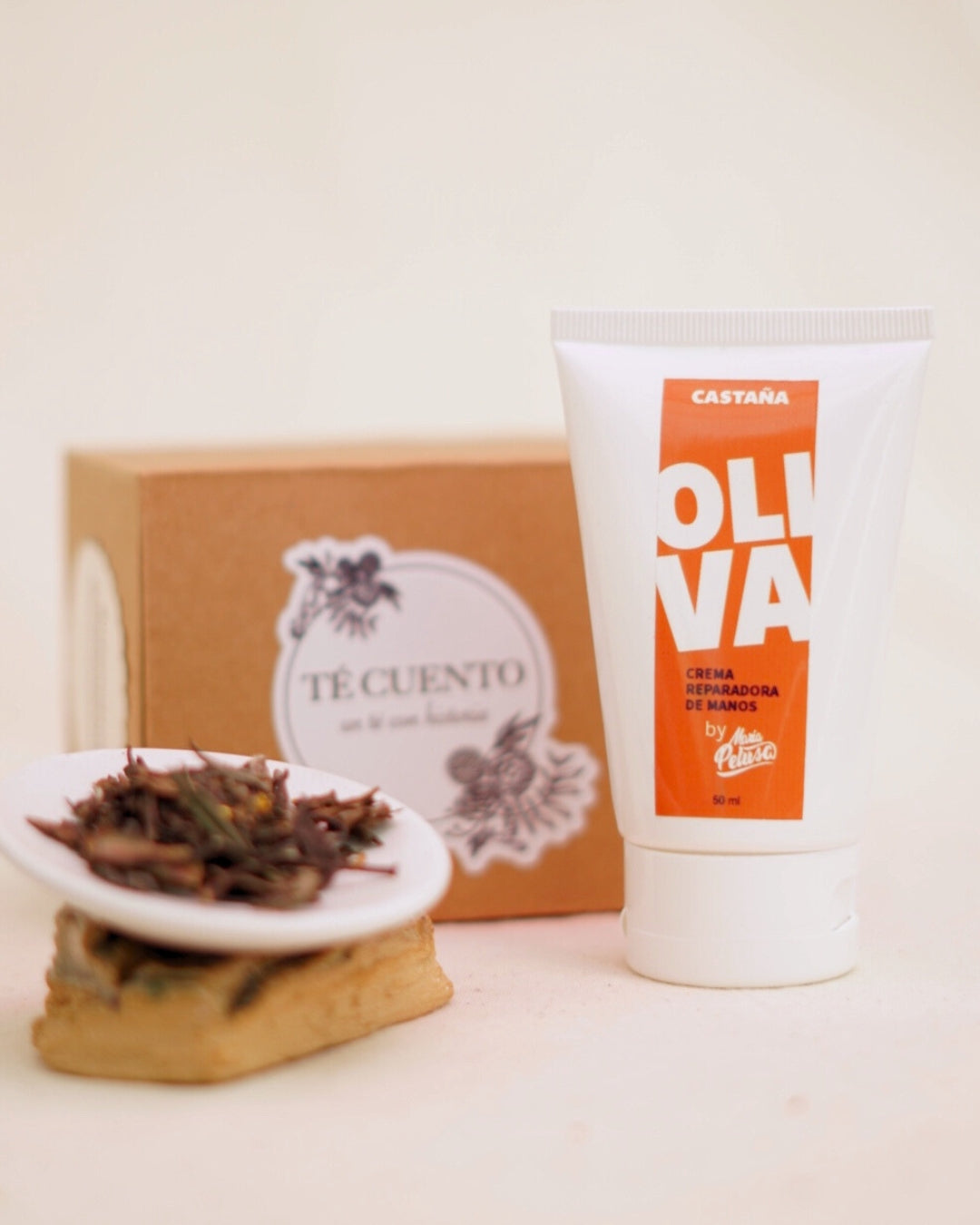 Té Blanco Bai Mu Dan y Osmantus + Crema de manos Oliva