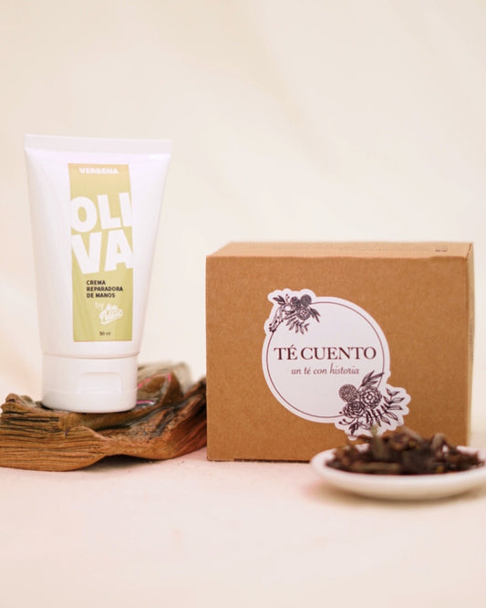 Té Blanco Bai Mu Dan y Osmantus + Crema de manos Oliva