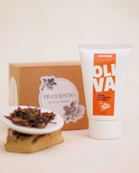 Té Blanco Bai Mu Dan y Osmantus + Crema de manos Oliva