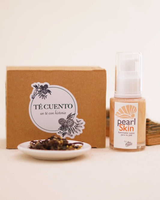 Té Blanco Bai Mu Dan y Osmantus + iluminador Pearl Skin